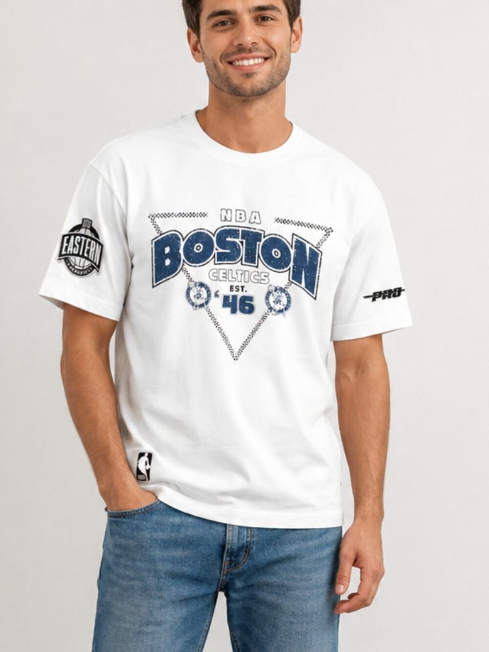 Pro Standard Boston Celtics T Shirt Men's large NWT White Graphic NBA Tee